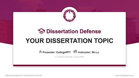 J. F. Oberlin University Graduation Thesis Defense PPT Template