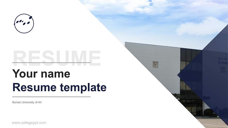 Bunsei University of Art Resume PPT Template16:9 ratio PPT effect preview image