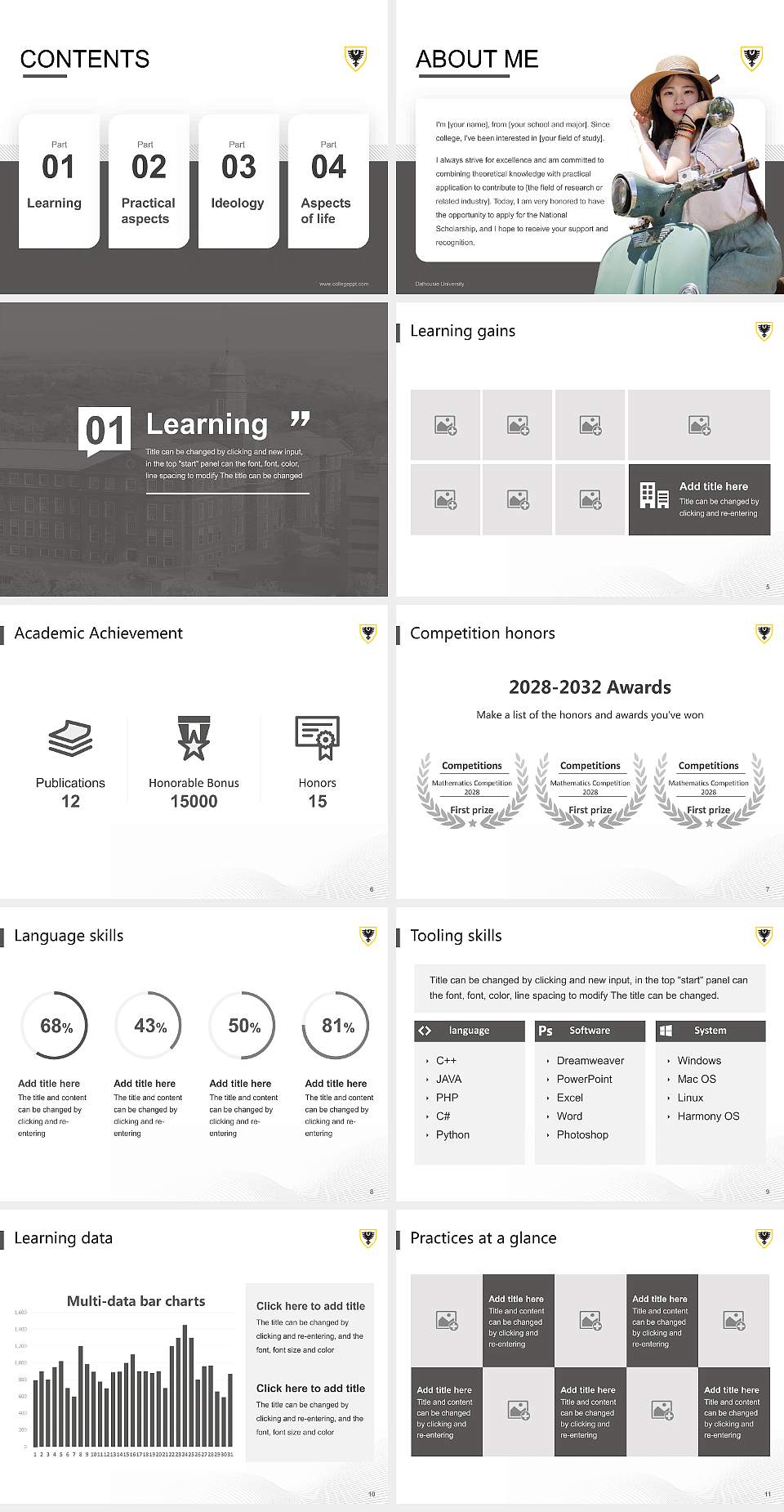 Dalhousie University National Scholarship Defense PPT Template4:3 ratio PPT effect preview image2