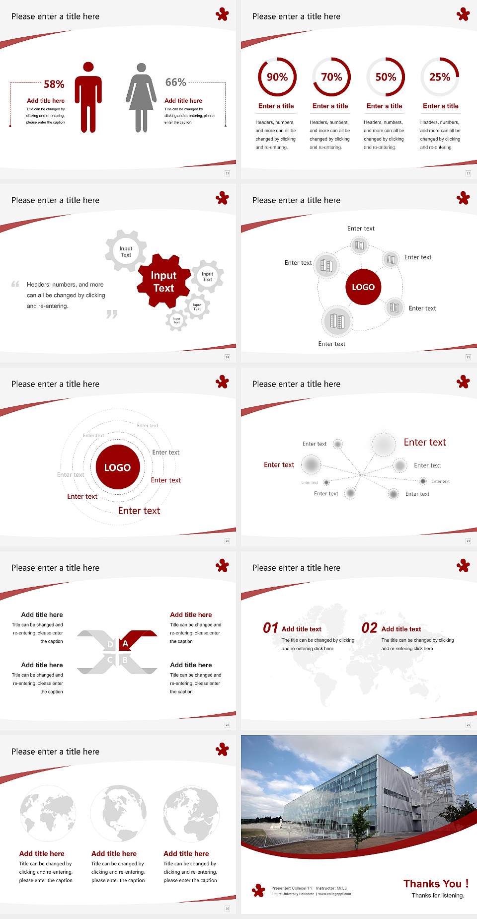 Future University Hakodate Course/Courseware Creation PPT Template4:3 ratio PPT effect preview image4