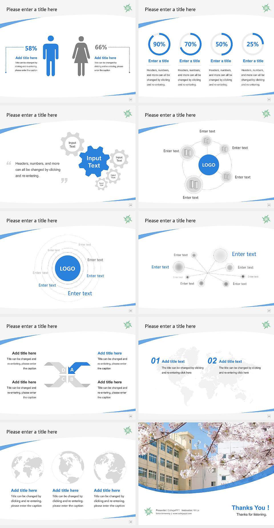 Doho University Course/Courseware Creation PPT Template4:3 ratio PPT effect preview image4