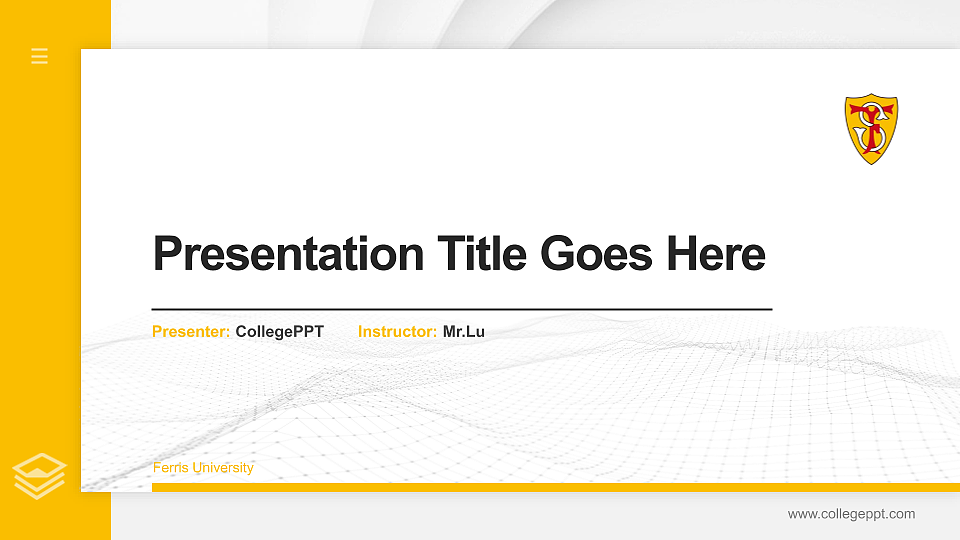 Ferris University Thesis Proposal/Graduation Defense PPT Template_Slide preview image1