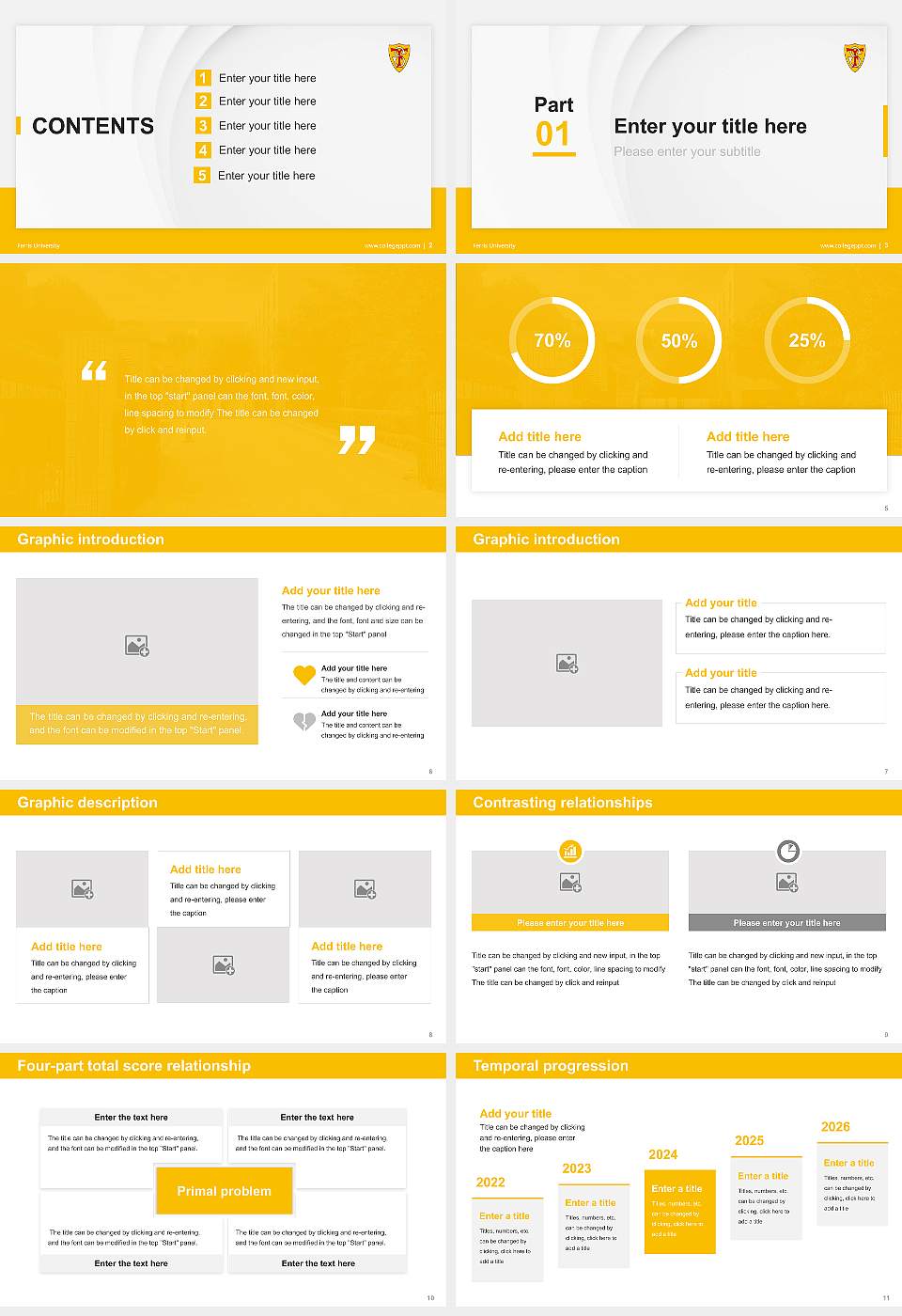 Ferris University Thesis Proposal/Graduation Defense PPT Template16:9 ratio PPT effect preview image2