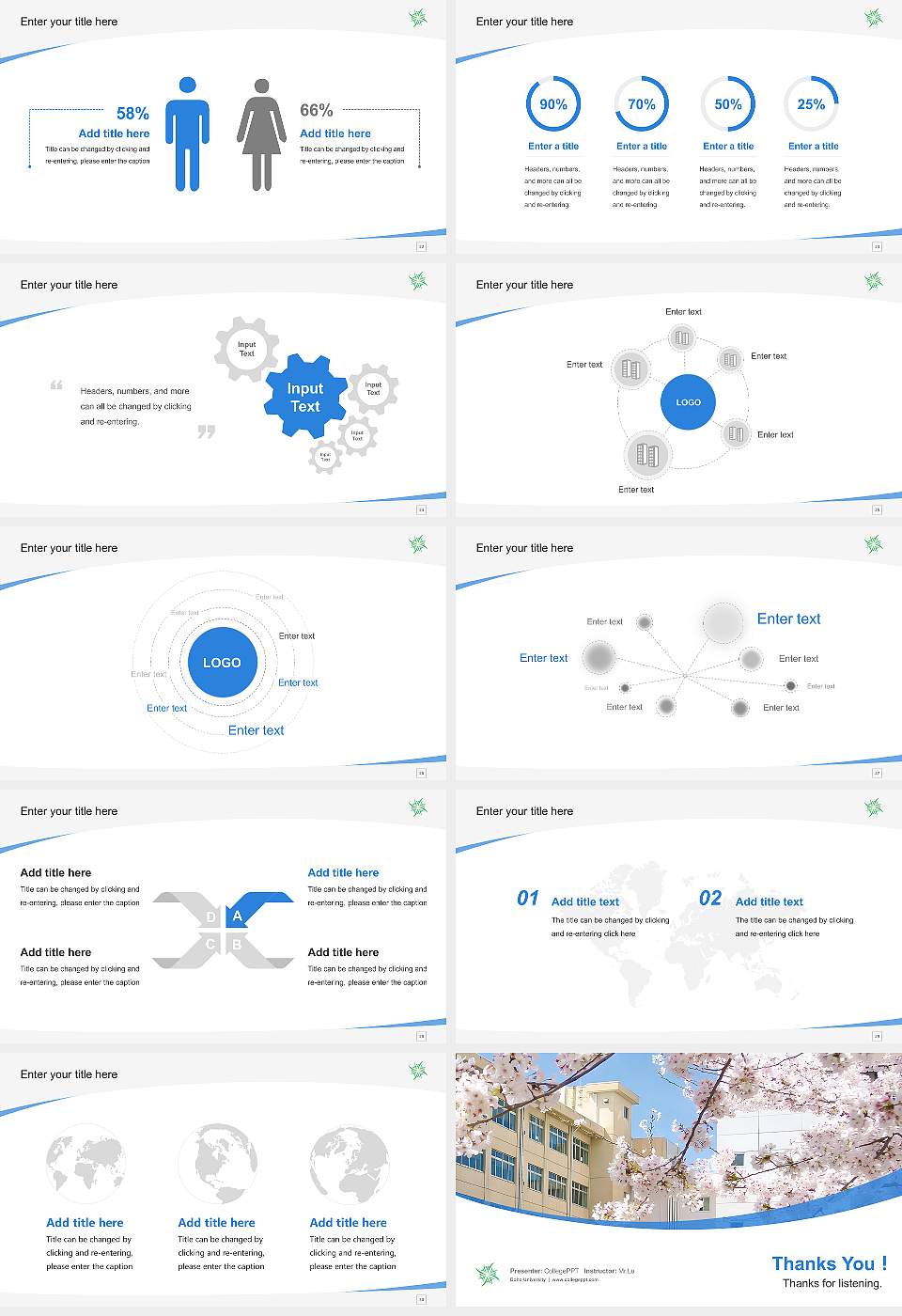 Doho University Course/Courseware Creation PPT Template16:9 ratio PPT effect preview image4