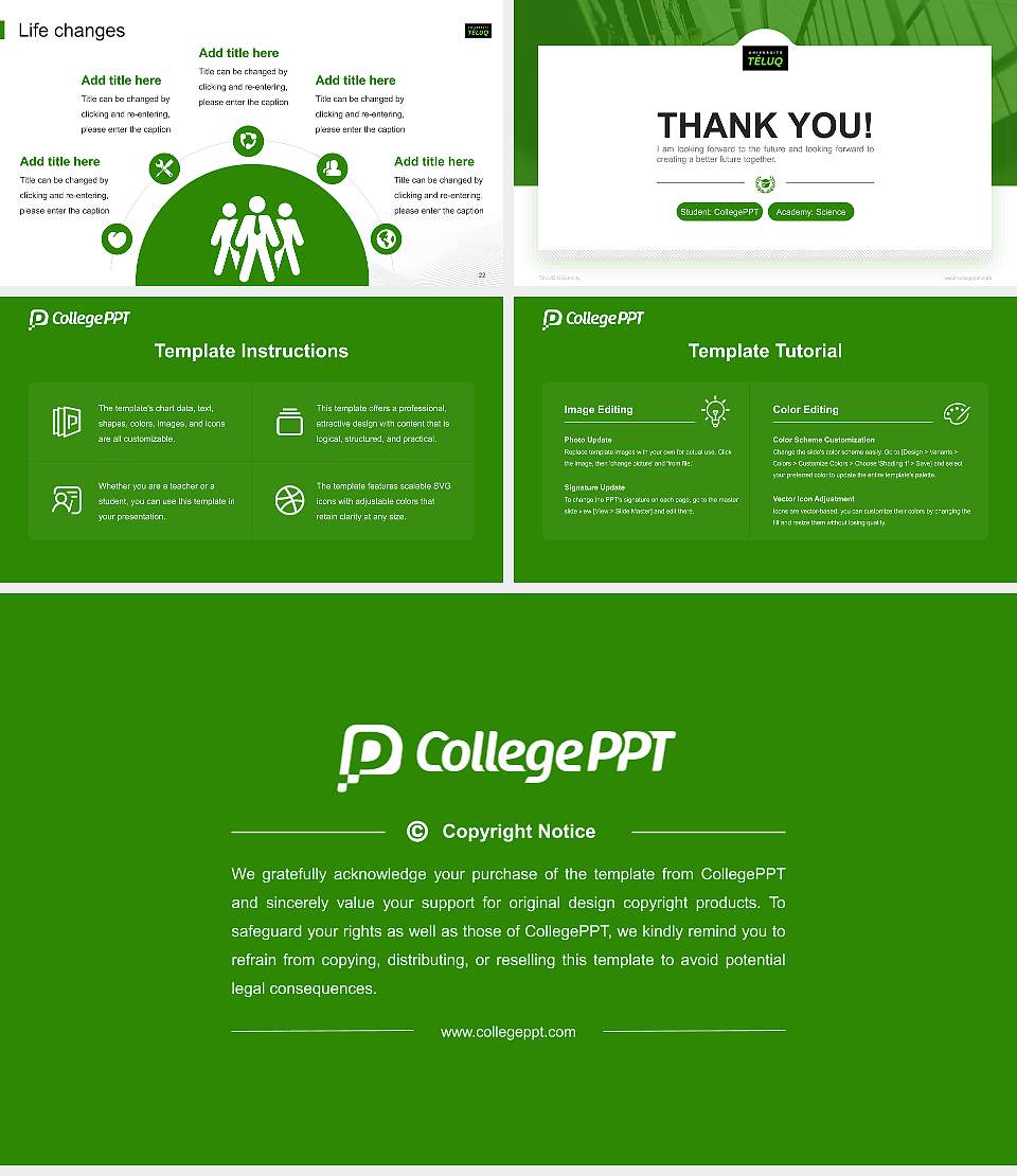 TéLUQ University National Scholarship Defense PPT Template16:9 ratio PPT effect preview image4