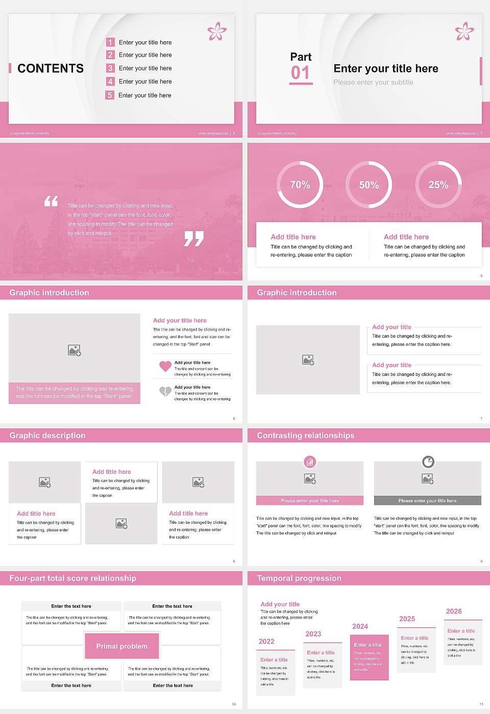 Fukuyama Heisei University Thesis Proposal/Graduation Defense PPT Template16:9 ratio PPT effect preview image2