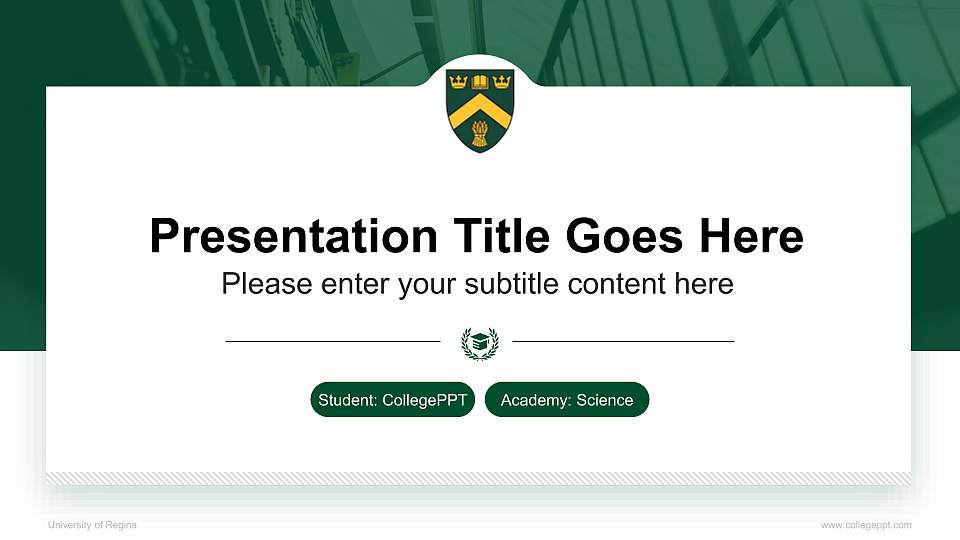 University of Regina National Scholarship Defense PPT Template16:9 ratio PPT effect preview image