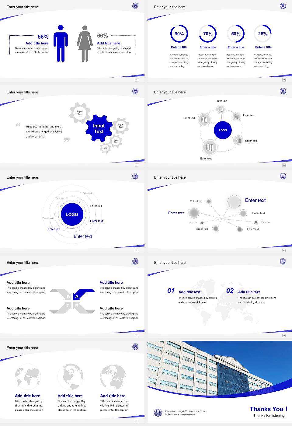 Far East University Course/Courseware Creation PPT Template16:9 ratio PPT effect preview image4