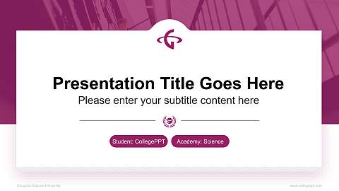 Chugoku Gakuen University National Scholarship Defense PPT Template