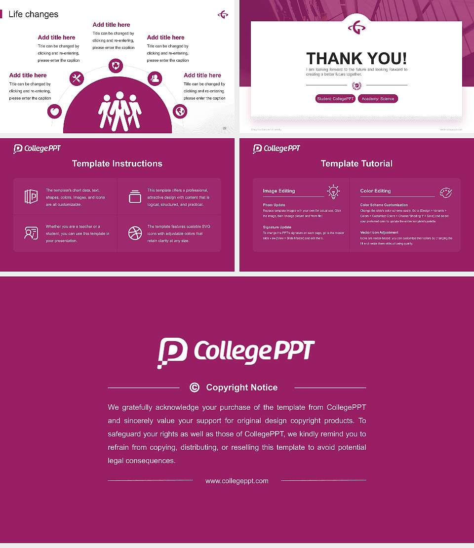 Chugoku Gakuen University National Scholarship Defense PPT Template16:9 ratio PPT effect preview image4