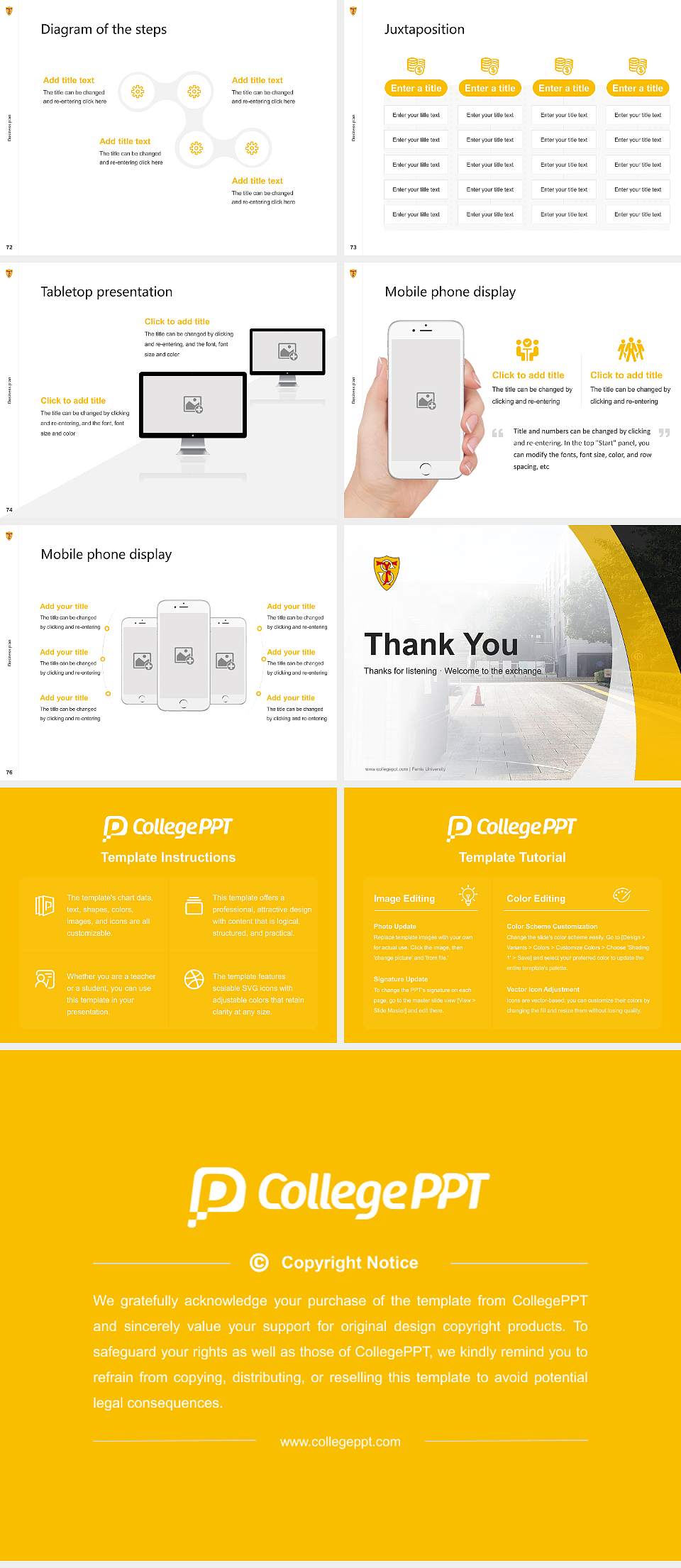 Ferris University Competition/Entrepreneurship Contest PPT Template4:3 ratio PPT effect preview image9