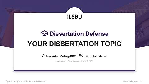 London South Bank University Graduation Thesis Defense PPT Template