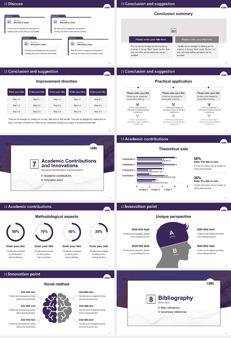London South Bank University Graduation Thesis Defense PPT Template16:9 ratio PPT effect preview image6
