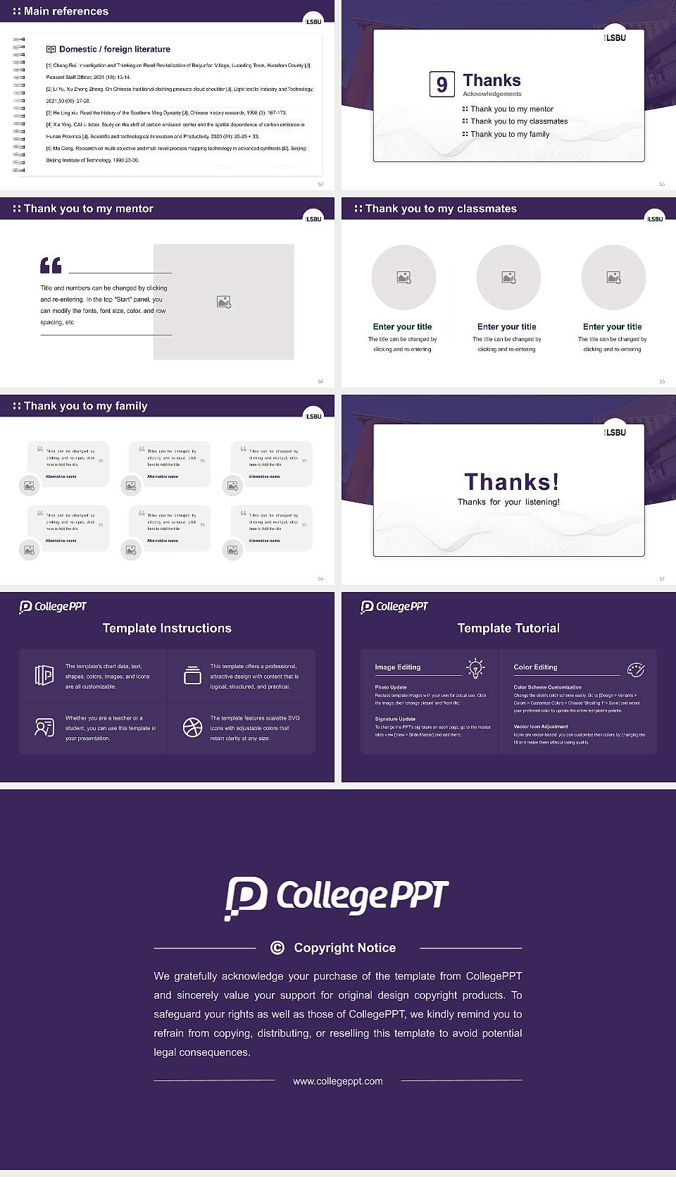London South Bank University Graduation Thesis Defense PPT Template16:9 ratio PPT effect preview image7