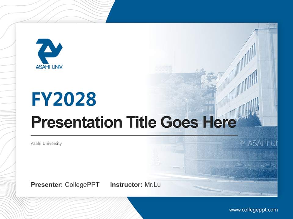 Asahi University Academic Presentation/Research Findings Report PPT Template4:3 ratio PPT effect preview image5