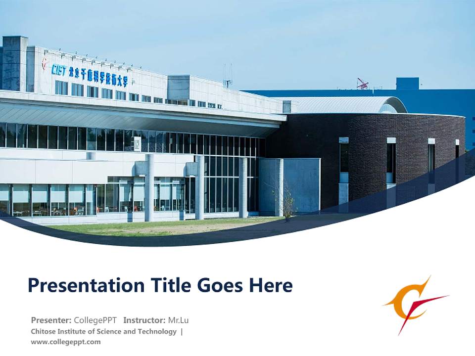 Chitose Institute of Science and Technology Course/Courseware Creation PPT Template4:3 ratio PPT effect preview image5