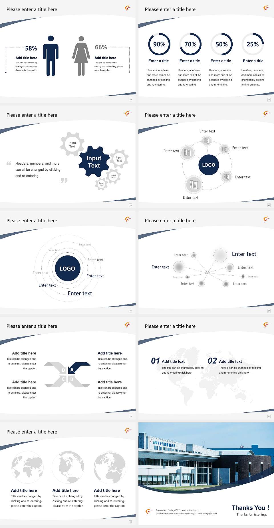 Chitose Institute of Science and Technology Course/Courseware Creation PPT Template4:3 ratio PPT effect preview image4
