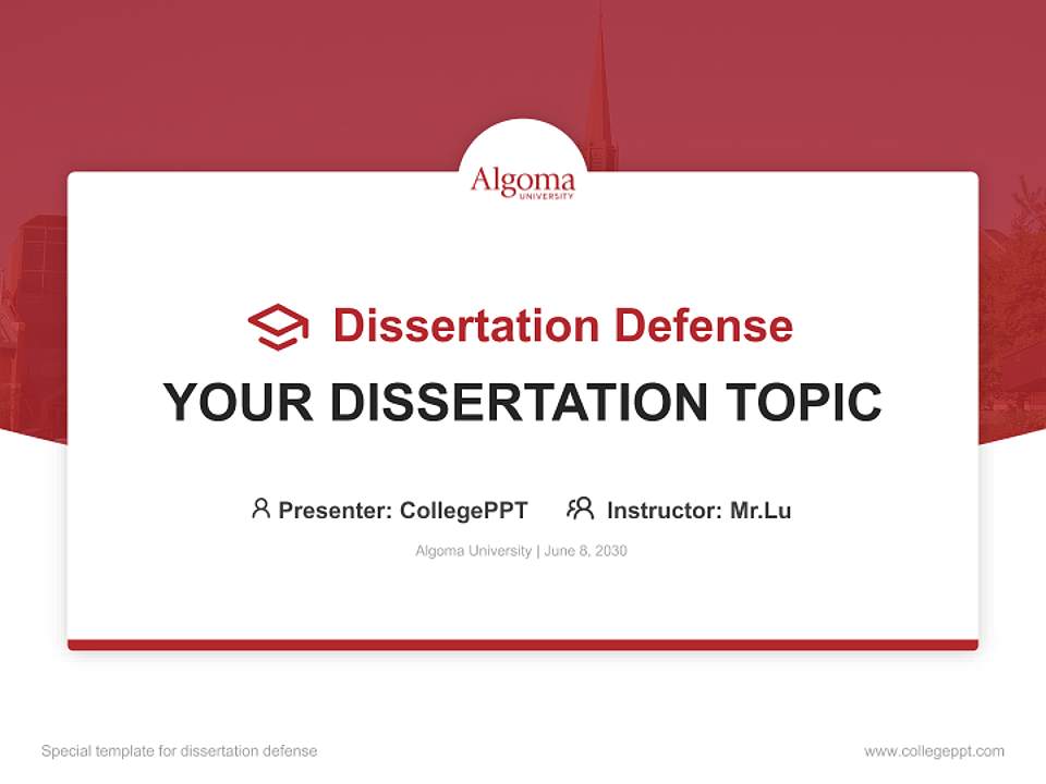 Algoma University Graduation Thesis Defense PPT Template4:3 ratio PPT effect preview image7