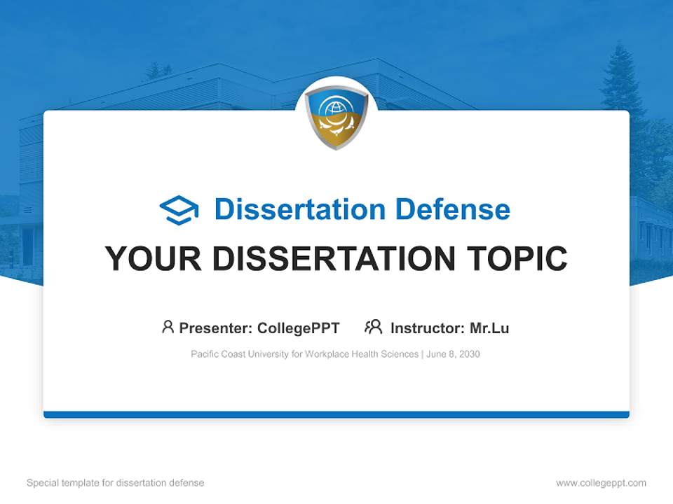 Pacific Coast University for Workplace Health Sciences Graduation Thesis Defense PPT Template4:3 ratio PPT effect preview image7