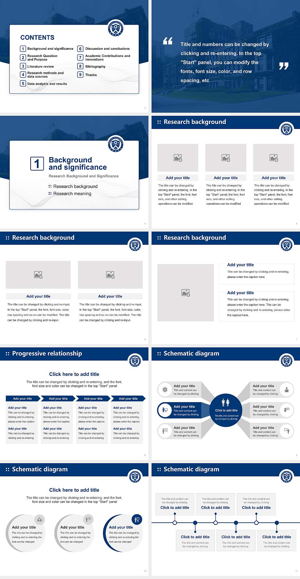Yonsei University Graduation Thesis Defense PPT Template4:3 ratio PPT effect preview image2