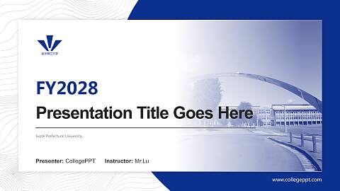 Iwate Prefectural University Academic Presentation/Research Findings Report PPT Template