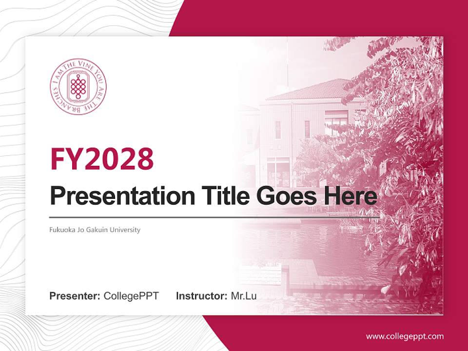 Fukuoka Jo Gakuin University Academic Presentation/Research Findings Report PPT Template4:3 ratio PPT effect preview image5