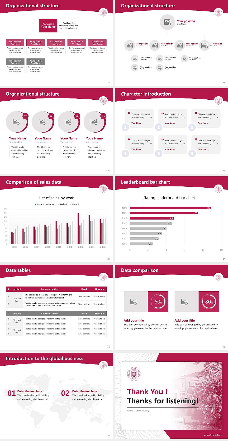 Fukuoka Jo Gakuin University Academic Presentation/Research Findings Report PPT Template4:3 ratio PPT effect preview image4