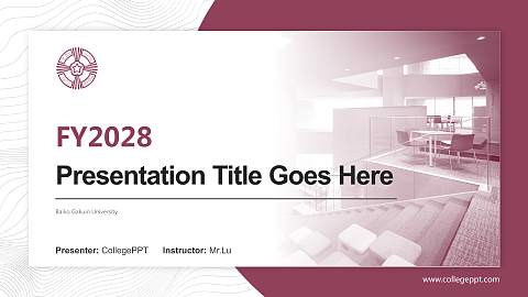 Baiko Gakuin University Academic Presentation/Research Findings Report PPT Template