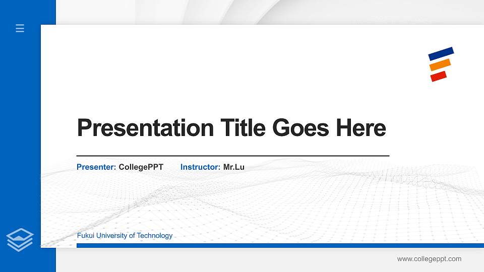 Fukui University of Technology Thesis Proposal/Graduation Defense PPT Template16:9 ratio PPT effect preview image