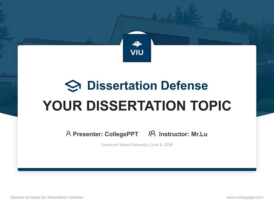 Vancouver Island University Graduation Thesis Defense PPT Template4:3 ratio PPT effect preview image7