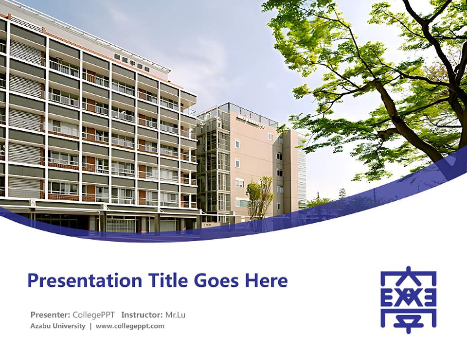 Azabu University Course/Courseware Creation PPT Template4:3 ratio PPT effect preview image5