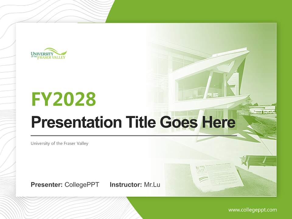 University of the Fraser Valley Academic Presentation/Research Findings Report PPT Template4:3 ratio PPT effect preview image5