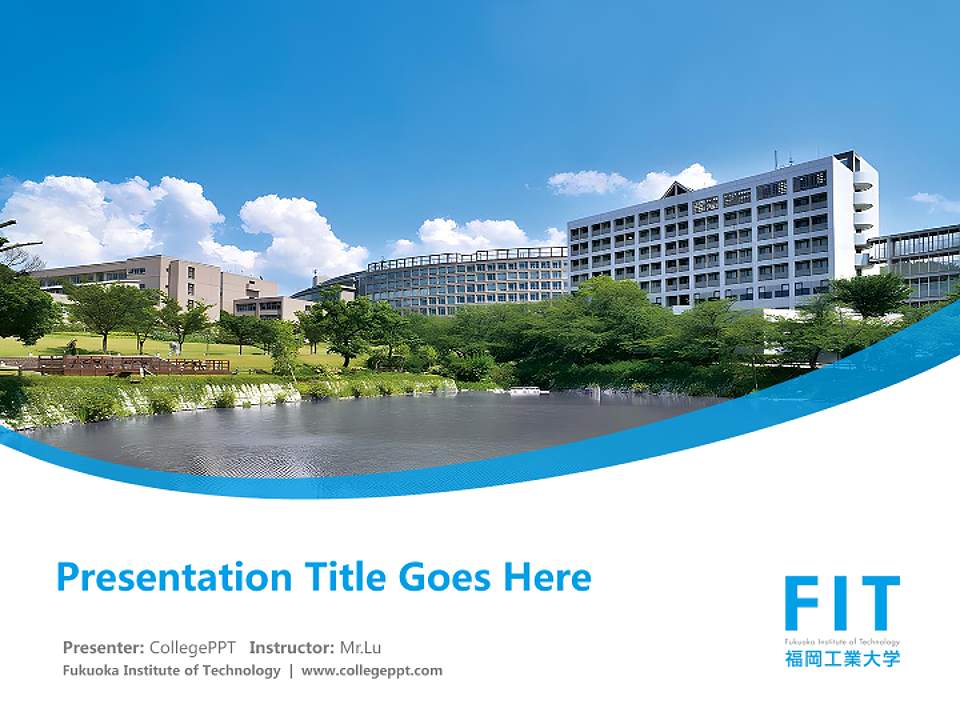 Fukuoka Institute of Technology Course/Courseware Creation PPT Template4:3 ratio PPT effect preview image5