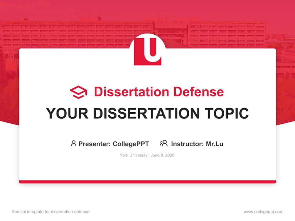 York University Graduation Thesis Defense PPT Template4:3 ratio PPT effect preview image7