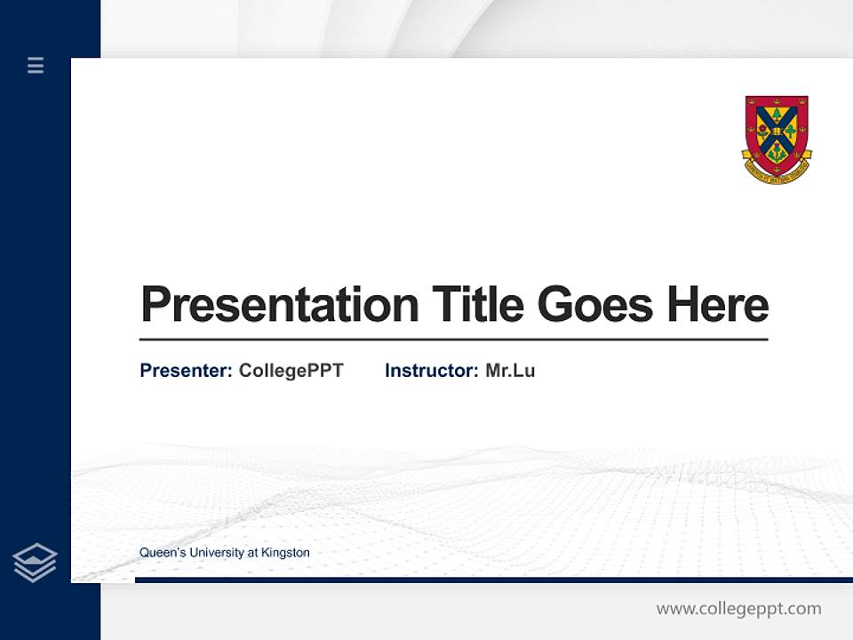 Queen’s University at Kingston Thesis Proposal/Graduation Defense PPT Template4:3 ratio PPT effect preview image5