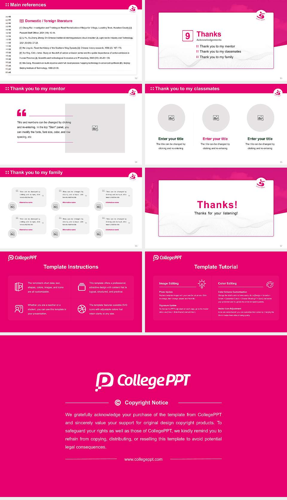 Chubu Gakuin University Graduation Thesis Defense PPT Template16:9 ratio PPT effect preview image7