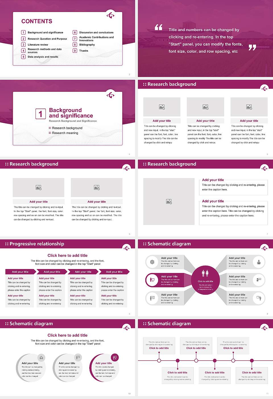 Chugoku Gakuen University Graduation Thesis Defense PPT Template16:9 ratio PPT effect preview image2