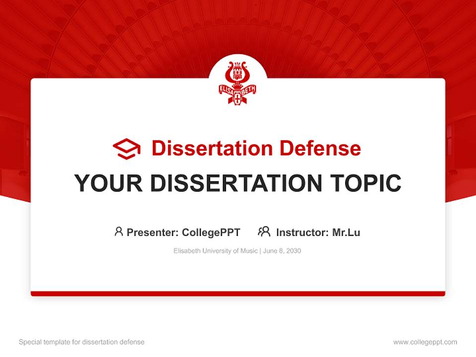 Elisabeth University of Music Graduation Thesis Defense PPT Template4:3 ratio PPT effect preview image7