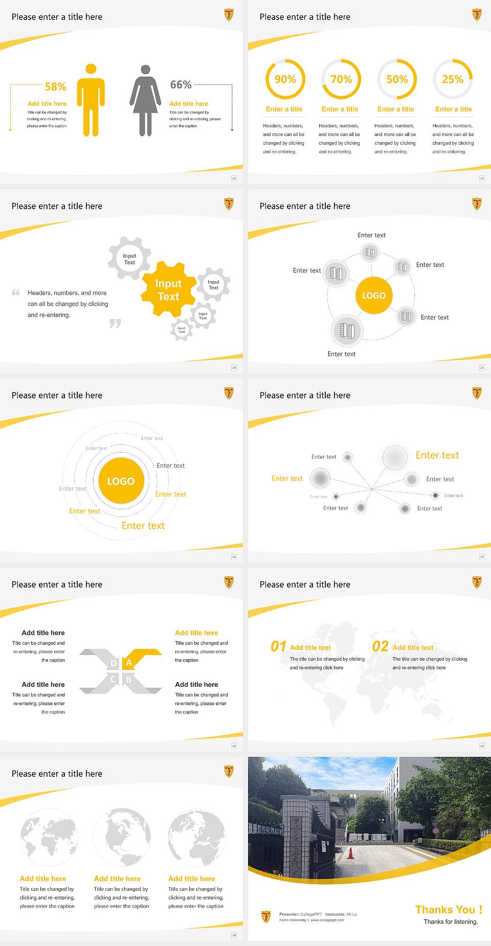 Ferris University Course/Courseware Creation PPT Template4:3 ratio PPT effect preview image4