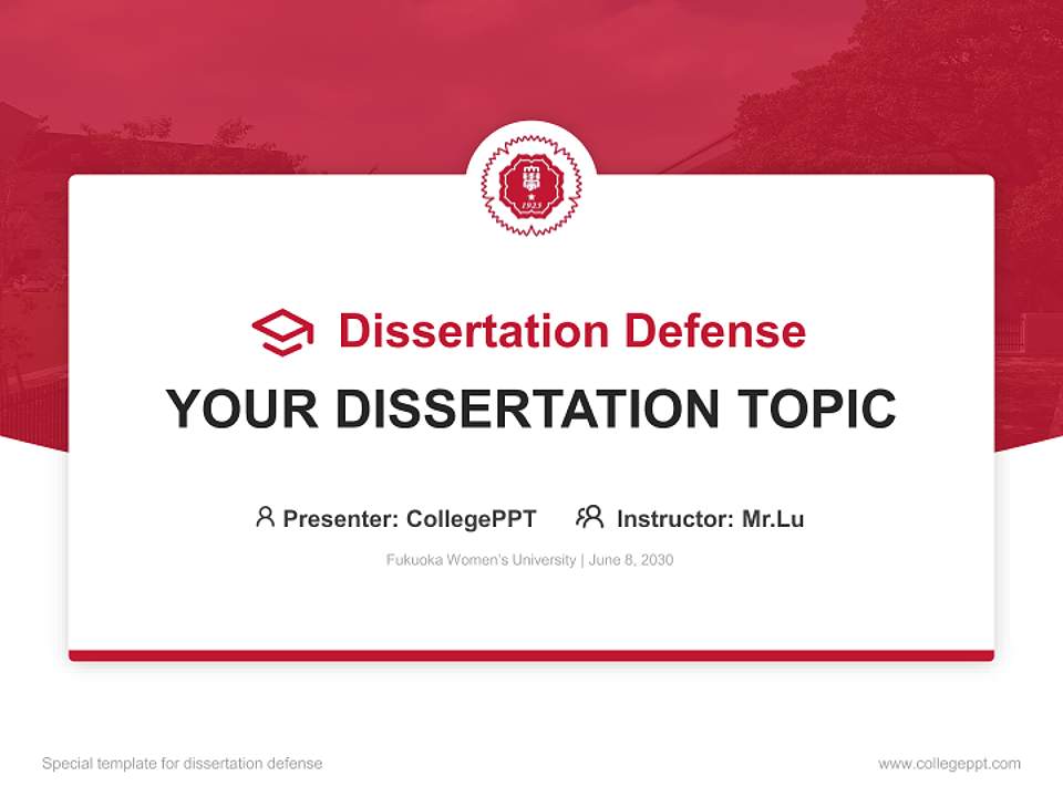Fukuoka Women’s University Graduation Thesis Defense PPT Template4:3 ratio PPT effect preview image7