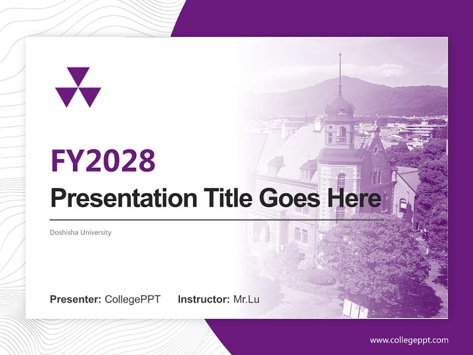 Doshisha University Academic Presentation/Research Findings Report PPT Template4:3 ratio PPT effect preview image5