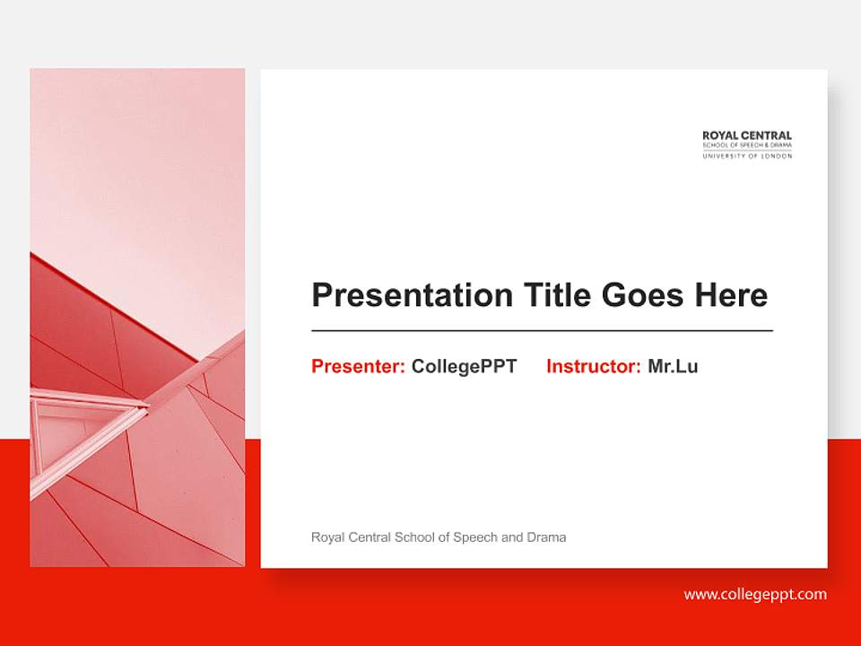 Royal Central School of Speech and Drama General Purpose PPT Template4:3 ratio PPT effect preview image6