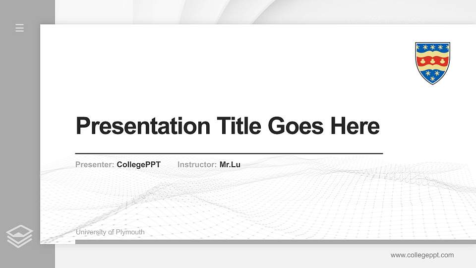 University of Plymouth Thesis Proposal/Graduation Defense PPT Template16:9 ratio PPT effect preview image