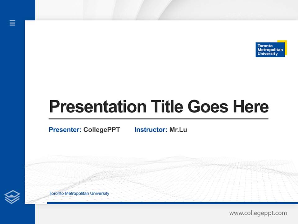 Toronto Metropolitan University Thesis Proposal/Graduation Defense PPT Template4:3 ratio PPT effect preview image5