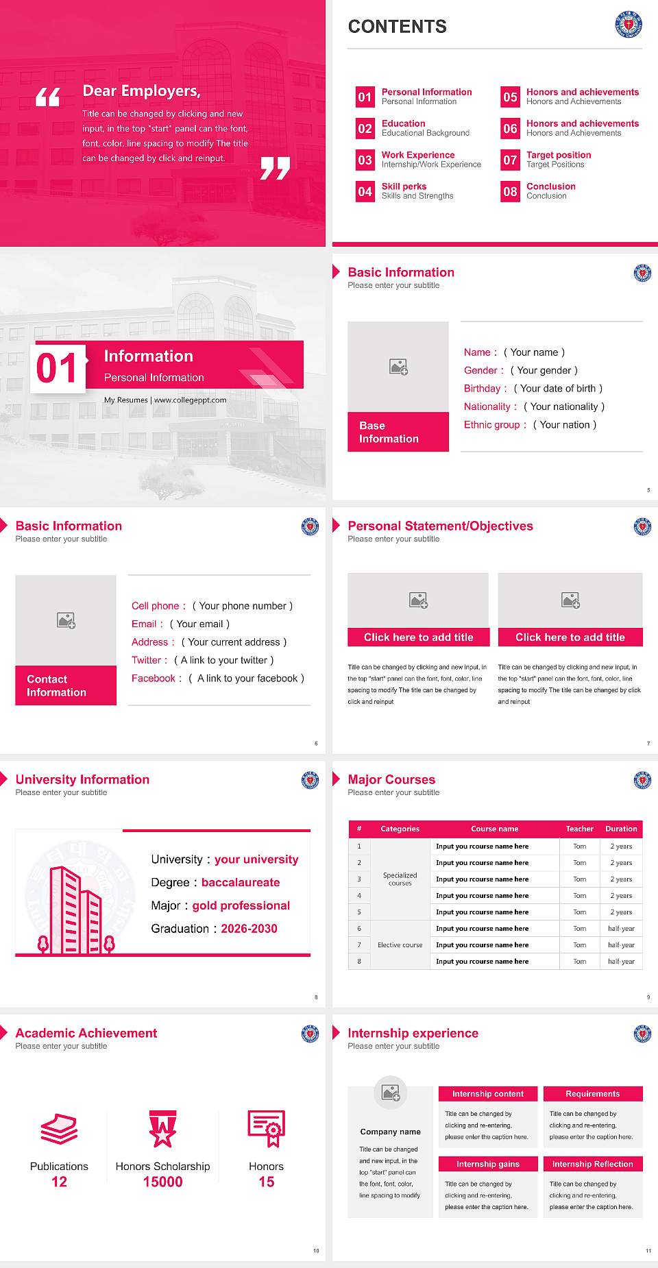 Luther University Resume PPT Template4:3 ratio PPT effect preview image2