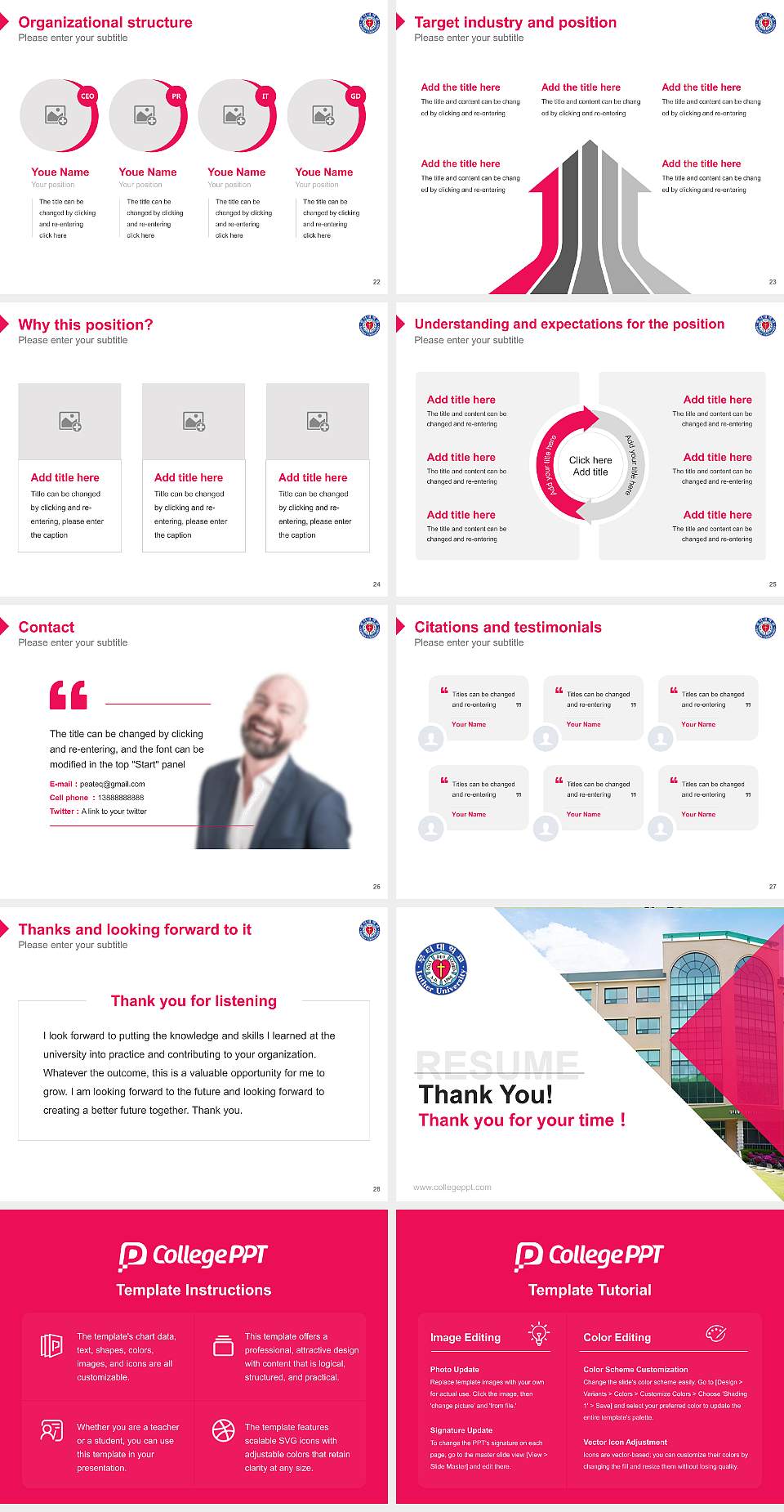 Luther University Resume PPT Template4:3 ratio PPT effect preview image4