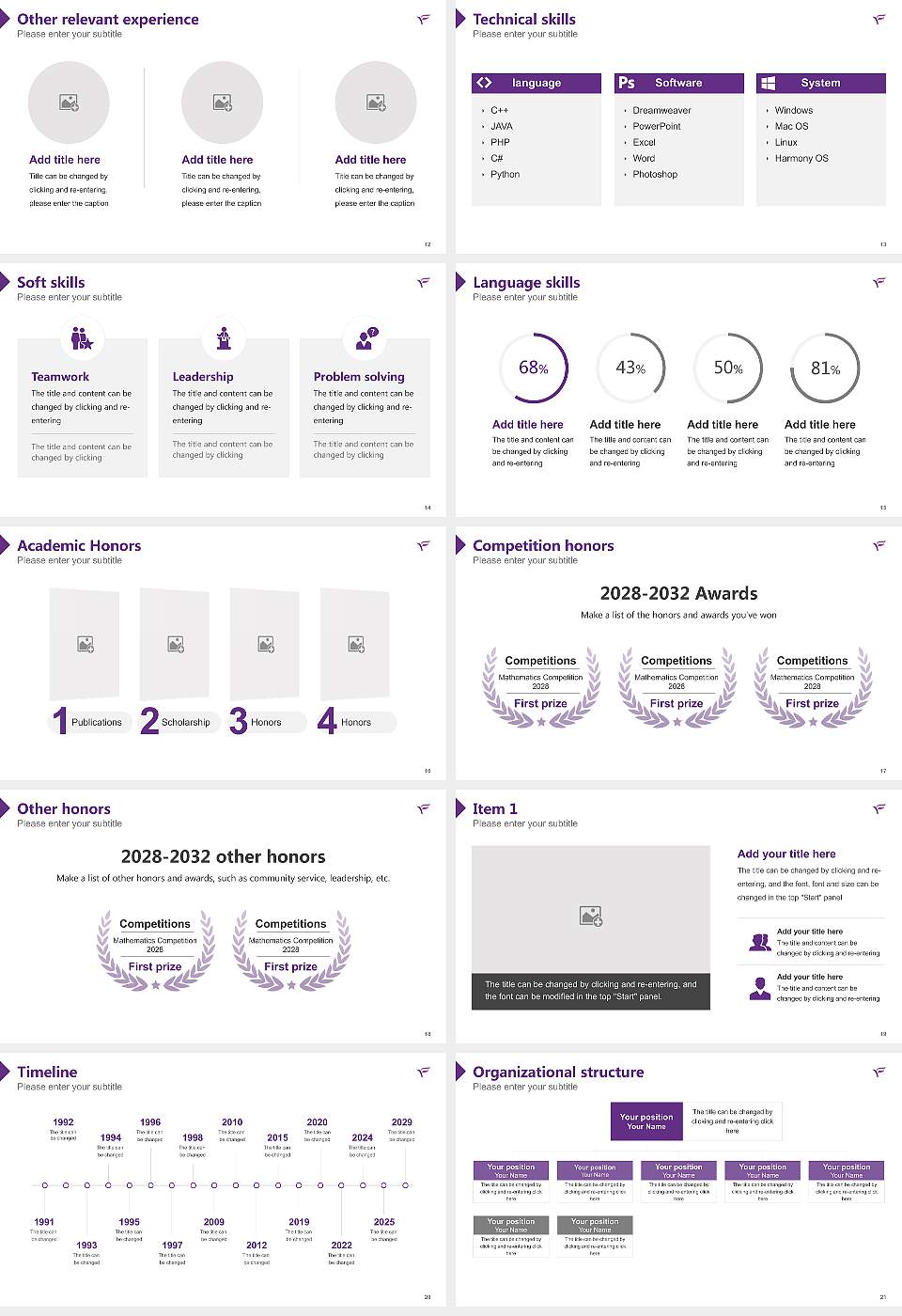 Fuji Women’s University Resume PPT Template16:9 ratio PPT effect preview image3