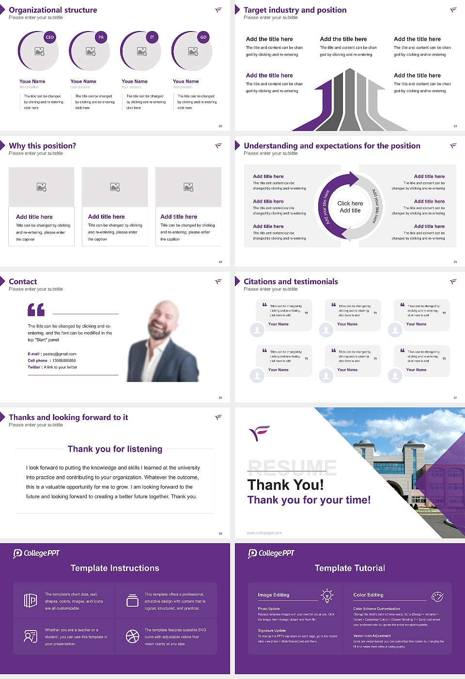 Fuji Women’s University Resume PPT Template16:9 ratio PPT effect preview image4