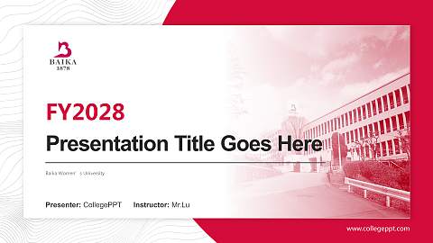 Baika Women’s University Academic Presentation/Research Findings Report PPT Template