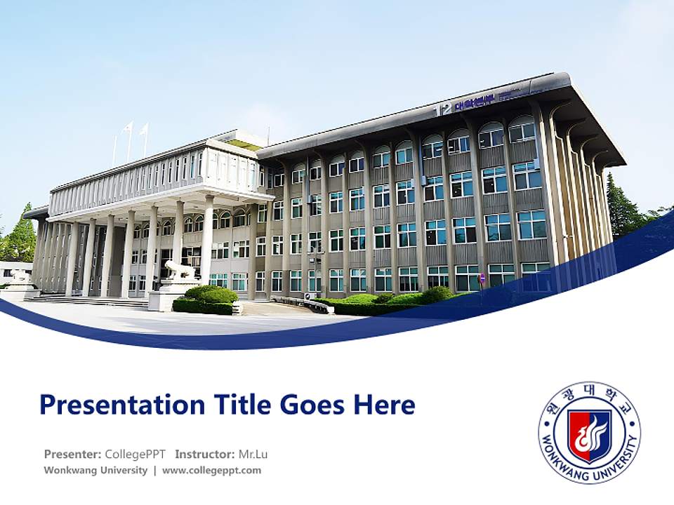 Wonkwang University Course/Courseware Creation PPT Template4:3 ratio PPT effect preview image5